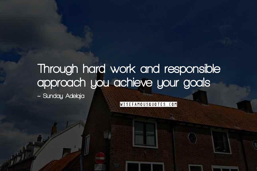 Sunday Adelaja Quotes: Through hard work and responsible approach you achieve your goals