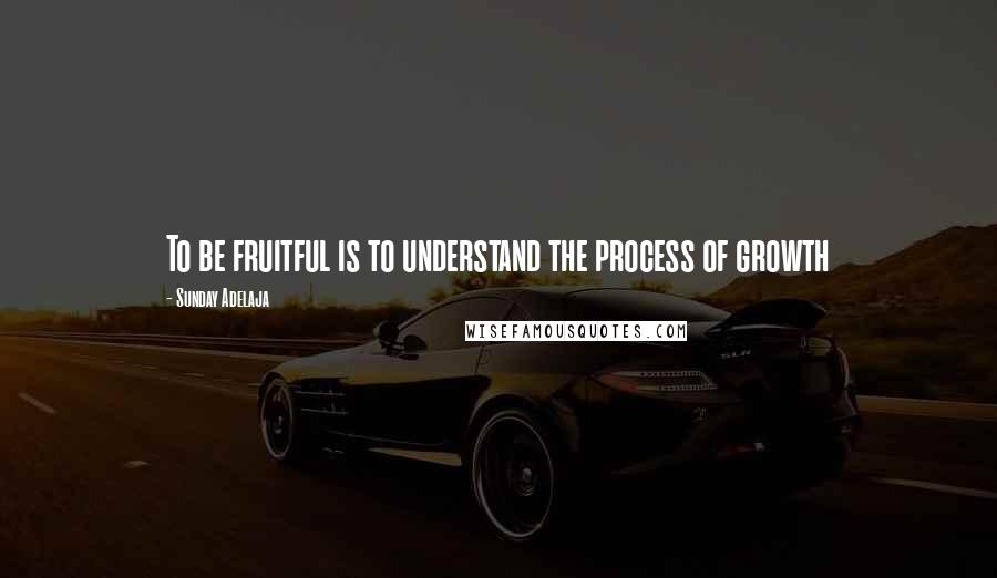 Sunday Adelaja Quotes: To be fruitful is to understand the process of growth