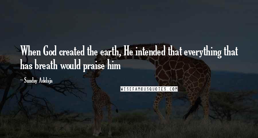 Sunday Adelaja Quotes: When God created the earth, He intended that everything that has breath would praise him