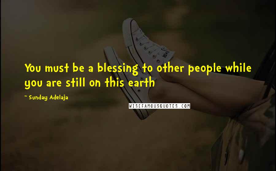 Sunday Adelaja Quotes: You must be a blessing to other people while you are still on this earth