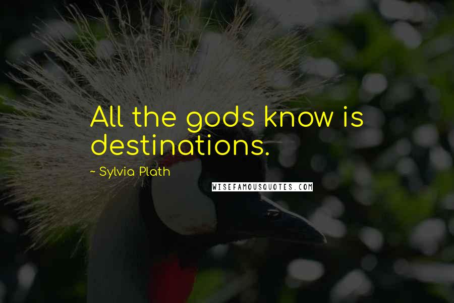 Sylvia Plath Quotes: All the gods know is destinations.