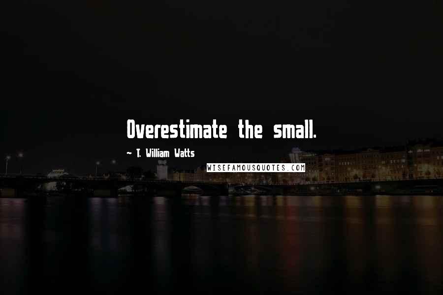 T. William Watts Quotes: Overestimate the small.