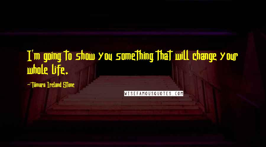 Tamara Ireland Stone Quotes: I'm going to show you something that will change your whole life.