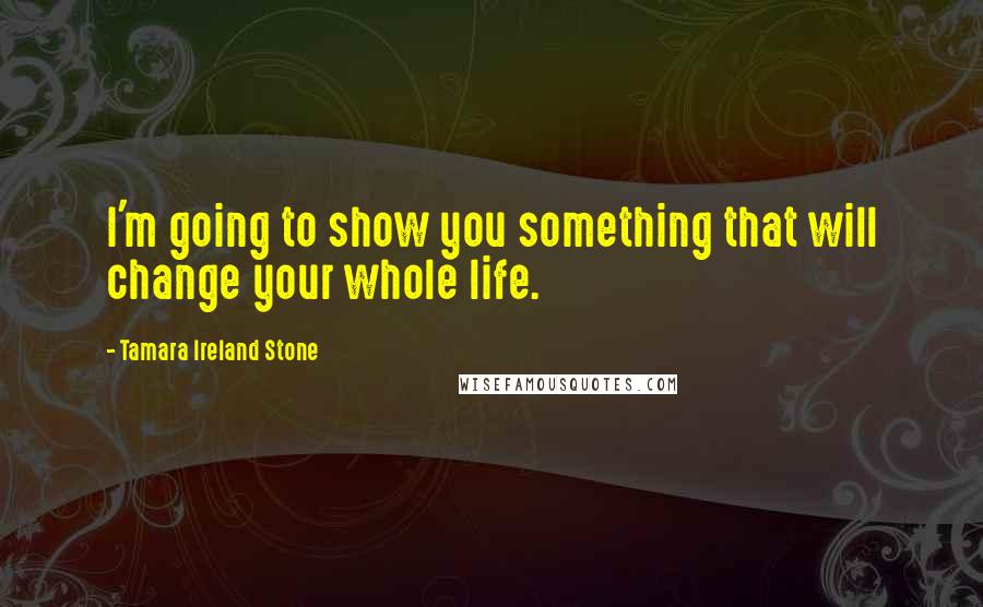 Tamara Ireland Stone Quotes: I'm going to show you something that will change your whole life.