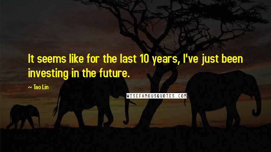 Tao Lin Quotes: It seems like for the last 10 years, I've just been investing in the future.