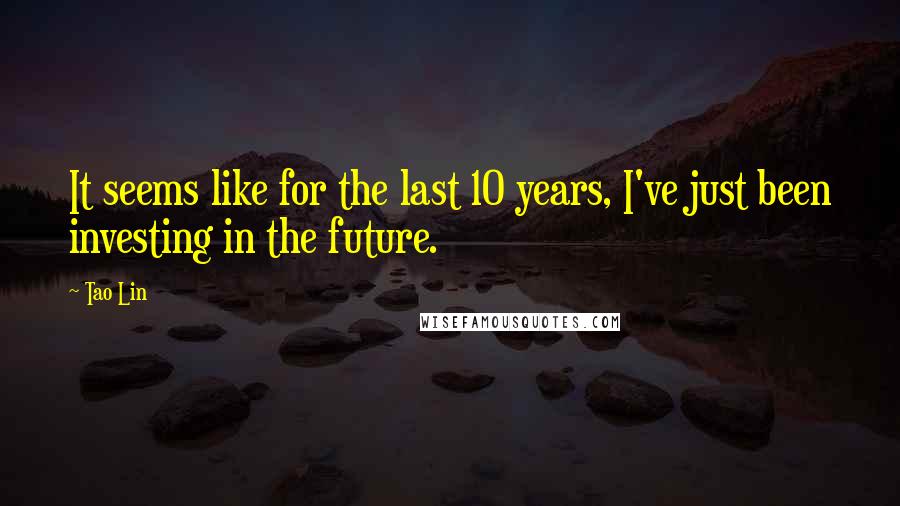 Tao Lin Quotes: It seems like for the last 10 years, I've just been investing in the future.