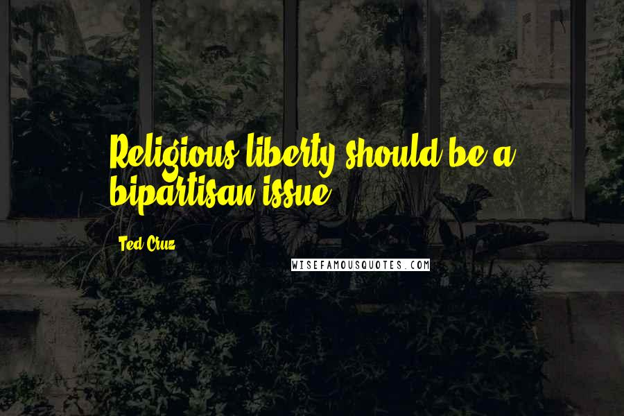 Ted Cruz Quotes: Religious liberty should be a bipartisan issue.