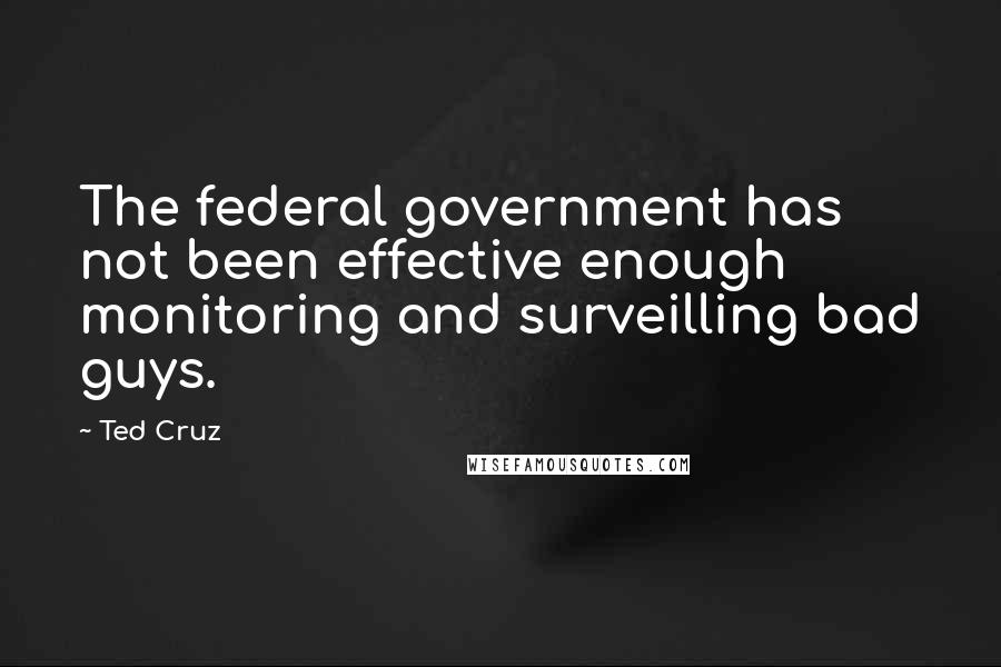 Ted Cruz Quotes: The federal government has not been effective enough monitoring and surveilling bad guys.