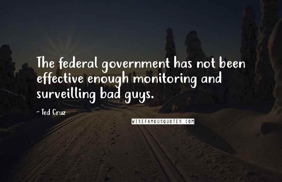 Ted Cruz Quotes: The federal government has not been effective enough monitoring and surveilling bad guys.