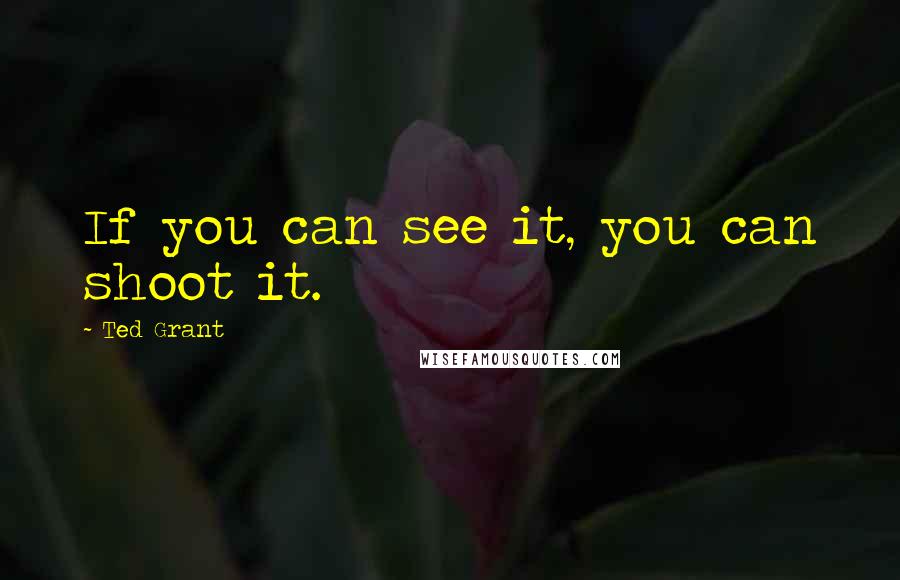 Ted Grant Quotes: If you can see it, you can shoot it.