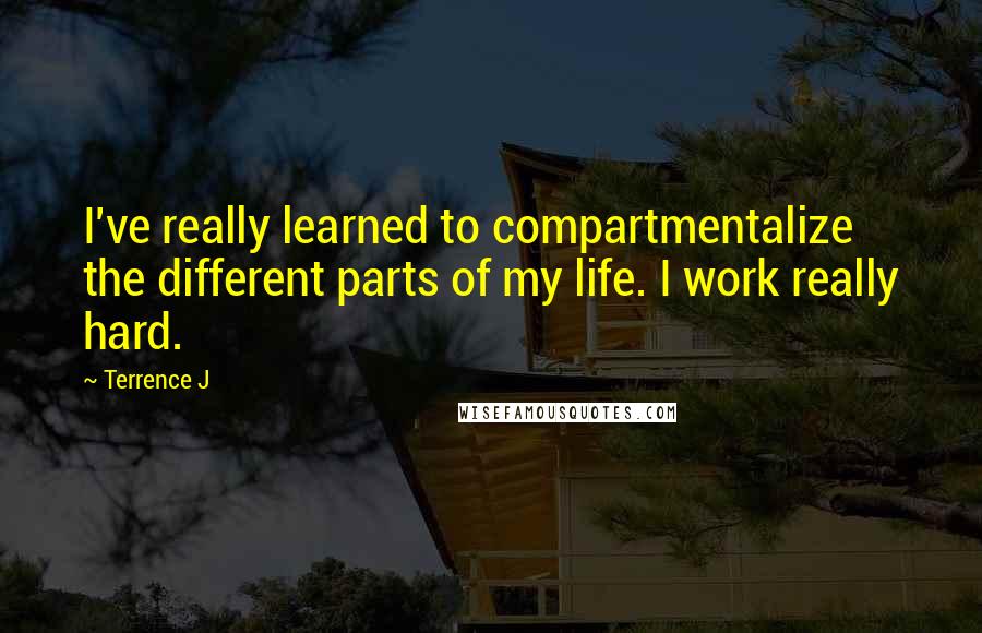 Terrence J Quotes: I've really learned to compartmentalize the different parts of my life. I work really hard.