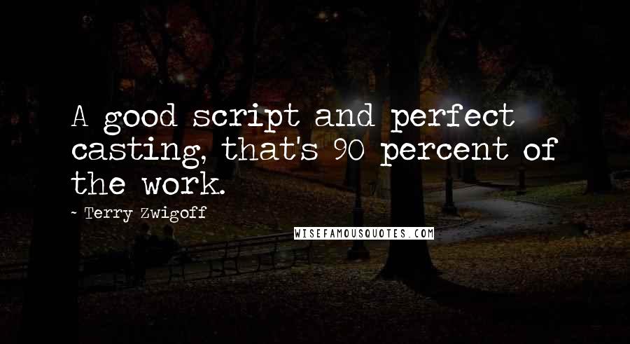 Terry Zwigoff Quotes: A good script and perfect casting, that's 90 percent of the work.