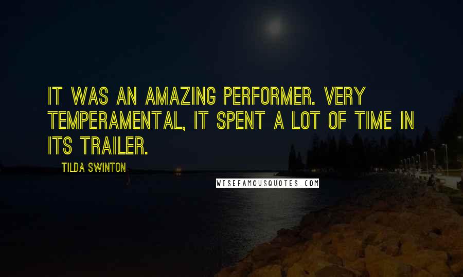 Tilda Swinton Quotes: It was an amazing performer. Very temperamental, it spent a lot of time in its trailer.