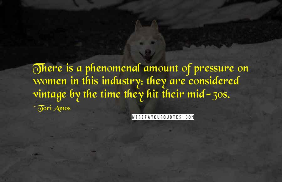 Tori Amos Quotes: There is a phenomenal amount of pressure on women in this industry: they are considered vintage by the time they hit their mid-30s.