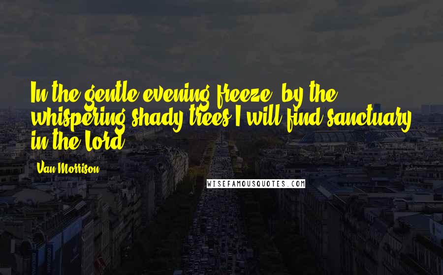 Van Morrison Quotes: In the gentle evening freeze, by the whispering shady trees I will find sanctuary in the Lord.