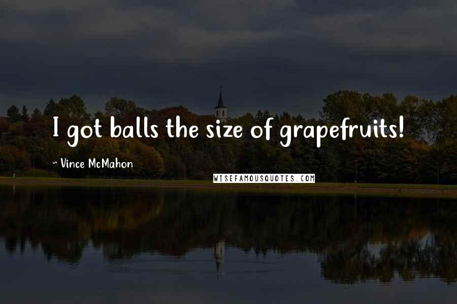 Vince McMahon Quotes: I got balls the size of grapefruits!