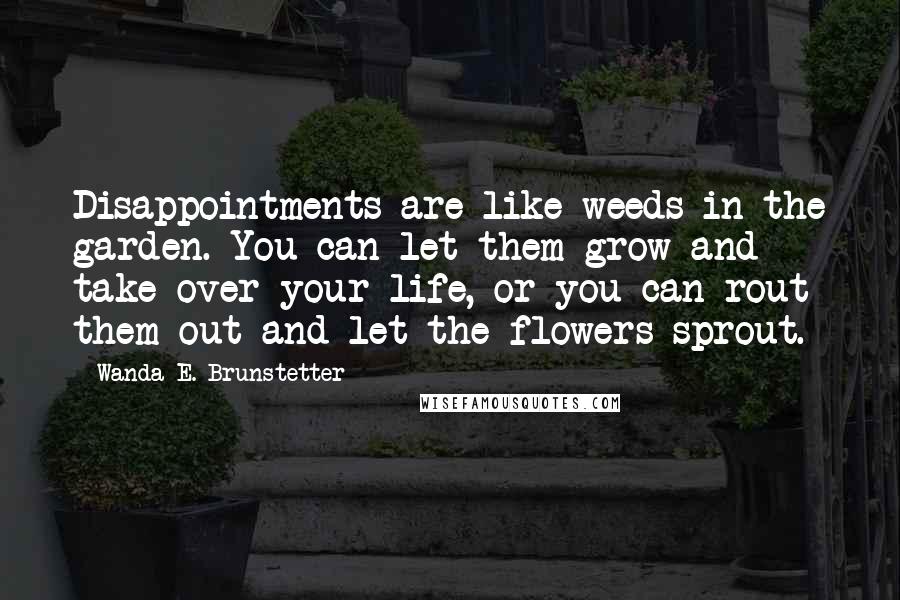 Wanda E. Brunstetter Quotes: Disappointments are like weeds in the garden. You can let them grow and take over your life, or you can rout them out and let the flowers sprout.