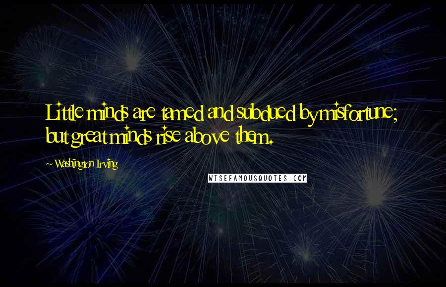 Washington Irving Quotes: Little minds are tamed and subdued by misfortune; but great minds rise above them.