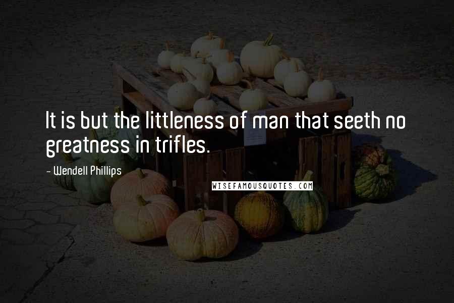 Wendell Phillips Quotes: It is but the littleness of man that seeth no greatness in trifles.