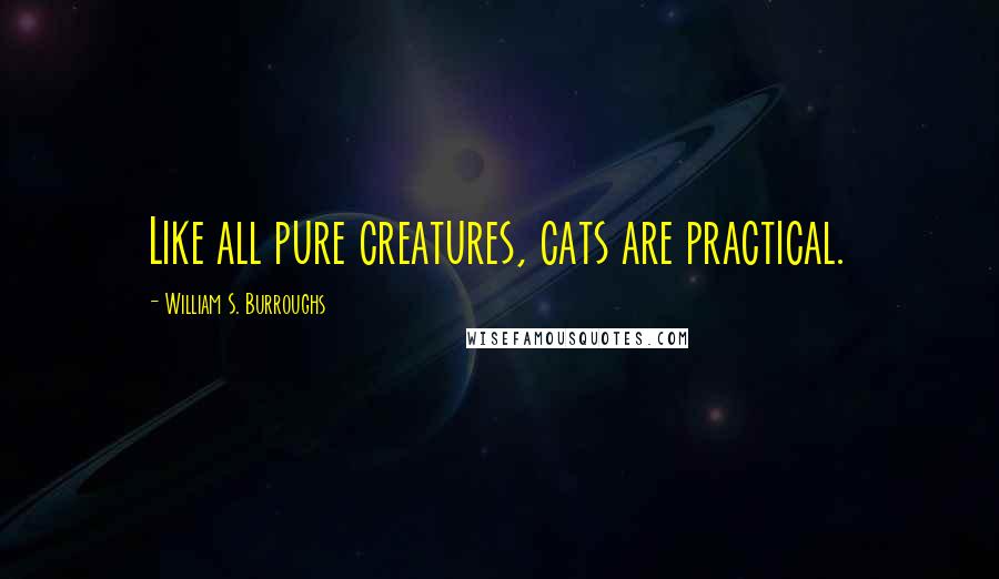 William S. Burroughs Quotes: Like all pure creatures, cats are practical.