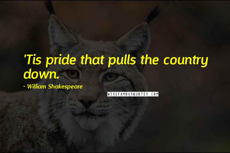 William Shakespeare Quotes: 'Tis pride that pulls the country down.