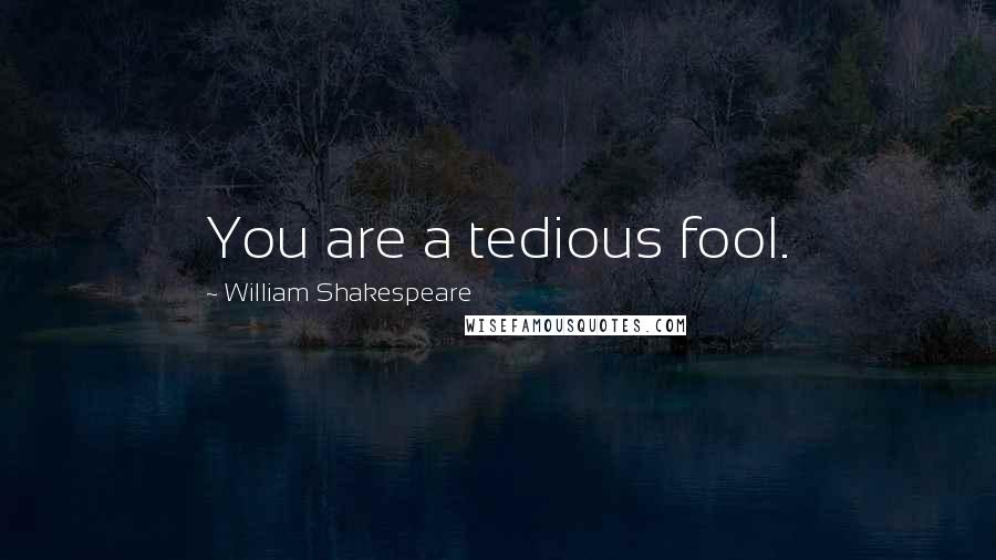 William Shakespeare Quotes: You are a tedious fool.