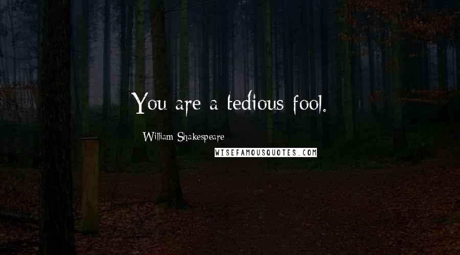 William Shakespeare Quotes: You are a tedious fool.