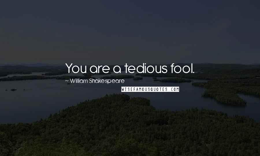 William Shakespeare Quotes: You are a tedious fool.