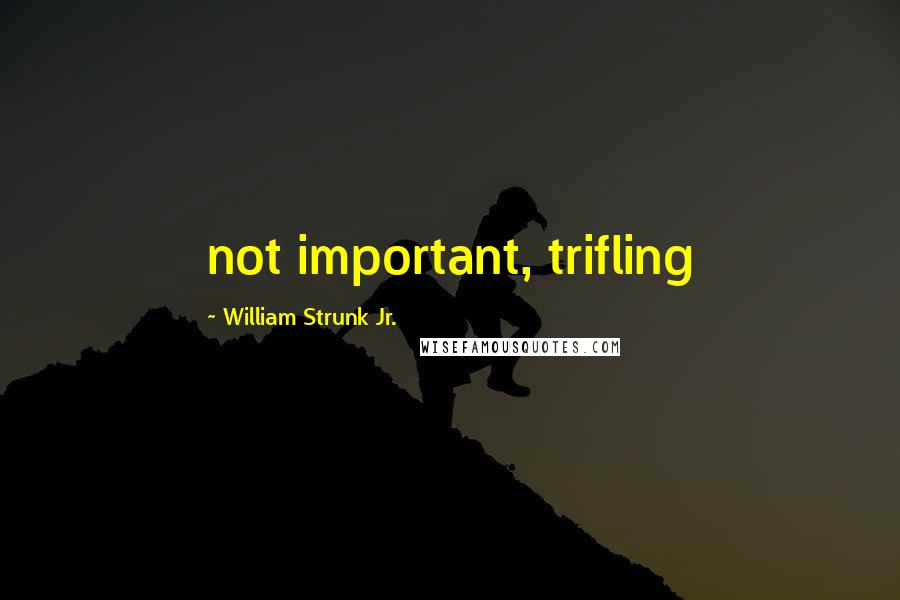 William Strunk Jr. Quotes: not important, trifling